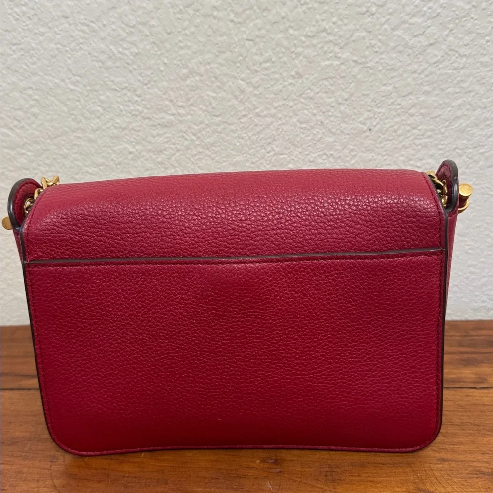Tory Burch Chelsea Elegant Red Leather Crossbody Bag